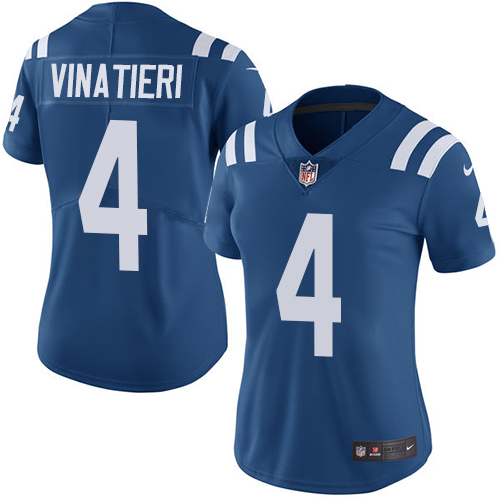 Indianapolis Colts #4 Limited Adam Vinatieri Royal Blue Nike NFL Home Women Vapor Untouchable jerseys